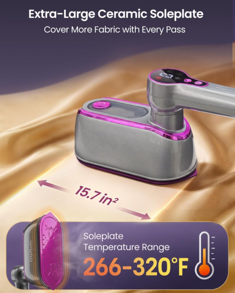 Vaporizador de Ropa Portátil OGHom 1200 W 150 ml 120 V con Pantalla LCD