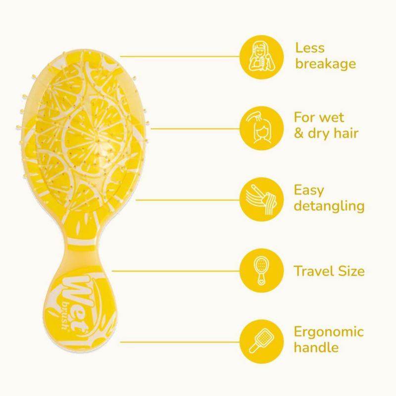 Cepillo para el cabello Wet Brush Mini Detangler Limón (Tutti Fruitti)