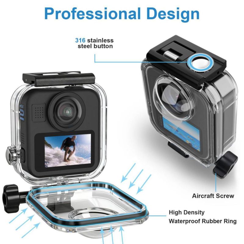 Carcasa FiTSTILL GoPro MAX 2 impermeable 40 m