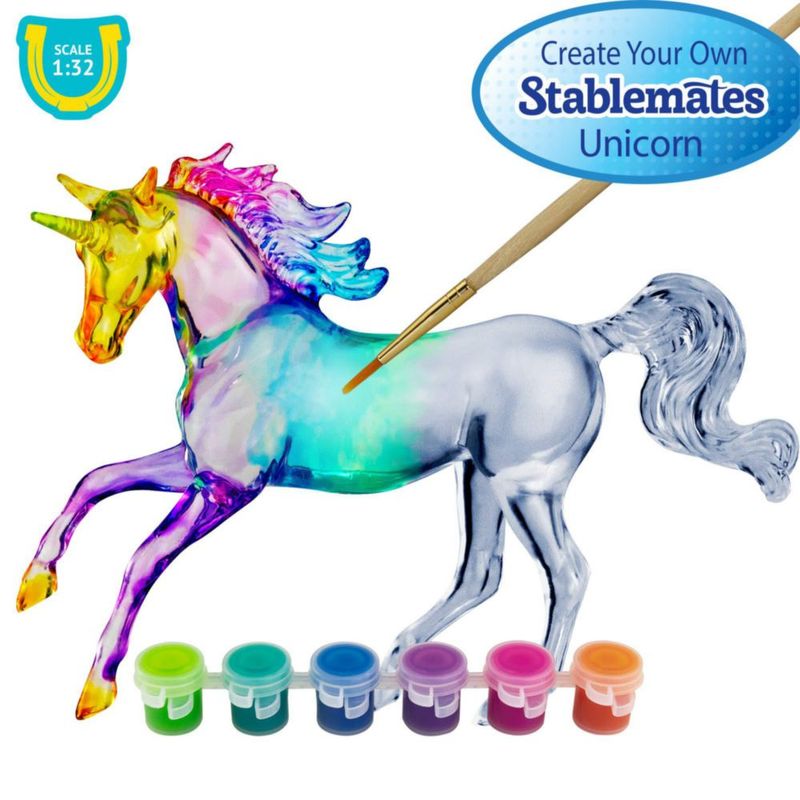 Set artesanal Breyer Horses Stablemates Suncatcher Unicorn 1:32