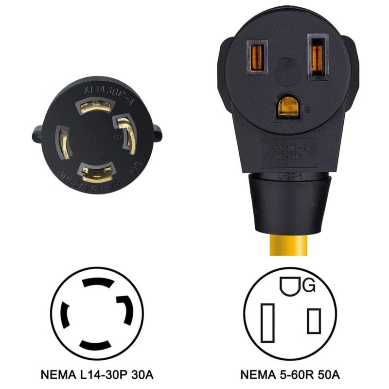 Generador adaptador y soldador cable de alimentación EXCELFU de 30 A a 220 V