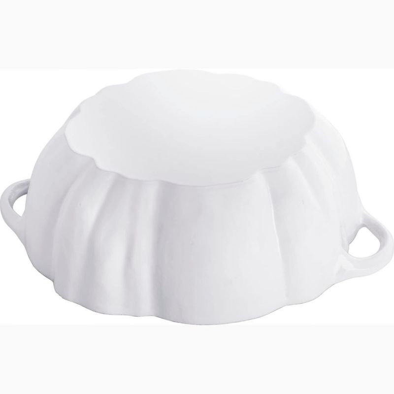 Olla Holandesa STAUB 35 L Diseño Calabaza Blanco con Perilla de Acero Inoxidable