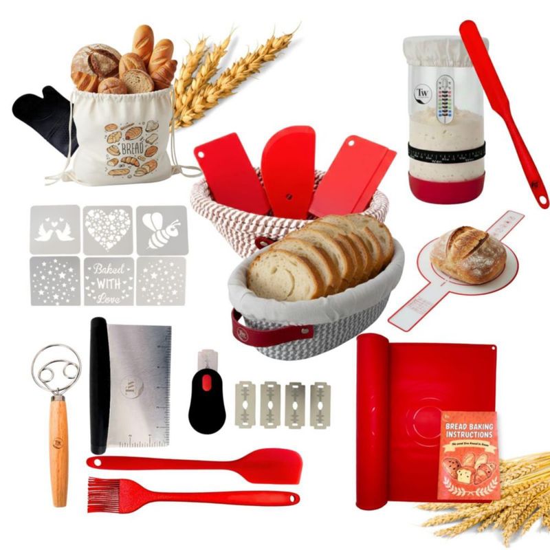 Kit de masa madre ThomasWorthCo. 965 ml Herramientas completas de panadería