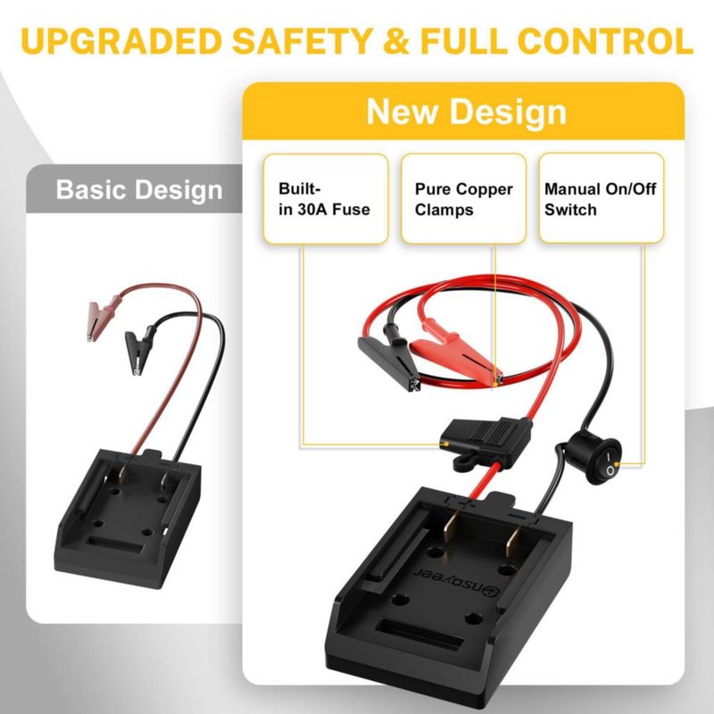 Cables de arranque Ensayeer para baterías Dewalt 20V/18V