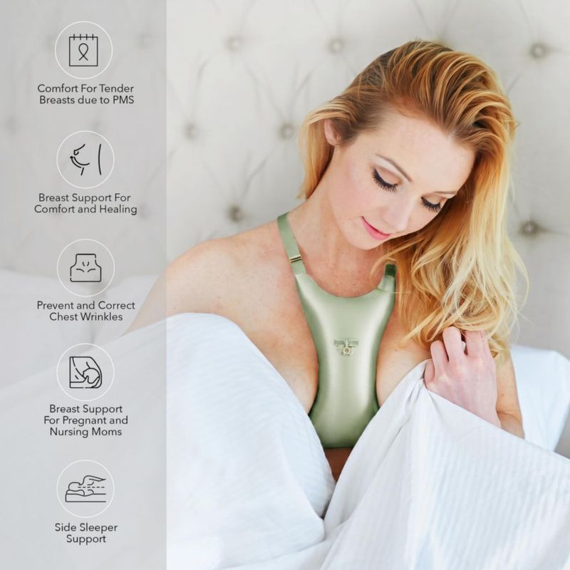 Almohada para Senos Intimia Verde Salvia – Prevención de Arrugas