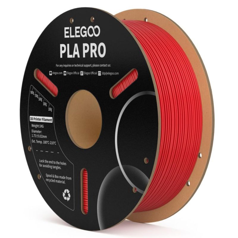 Filamento PLA ELEGOO 175 mm Rojo Verdadero 1 kg