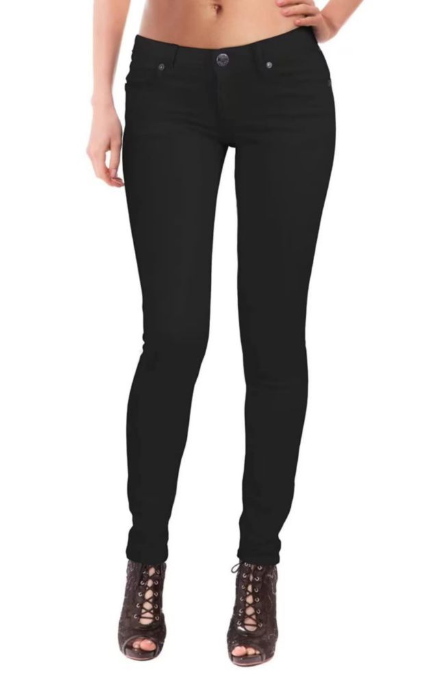Jeans Skinny Hybrid & Company negro 81 cm de largo