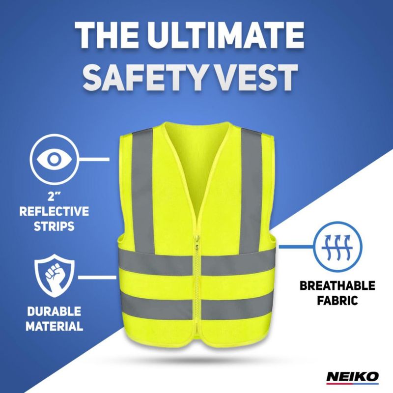 Chaleco de Seguridad NEIKO Clase ANSI 2 Amarillo Neón Talla Mediana (M)