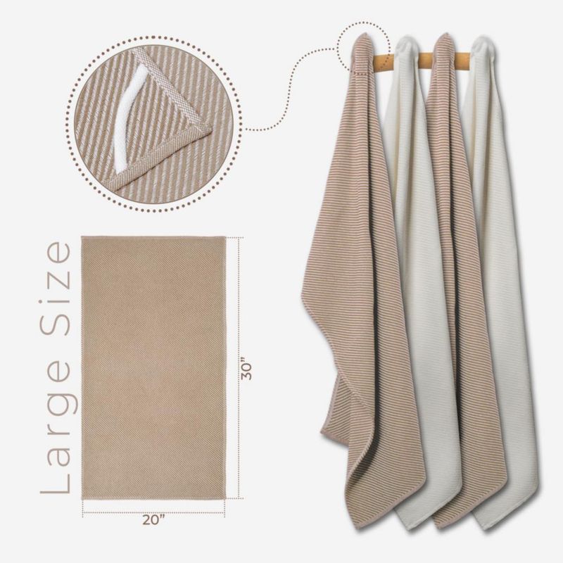 Paquete de 4 toallas Ossano 51 cm Beige y Crudo para cocina