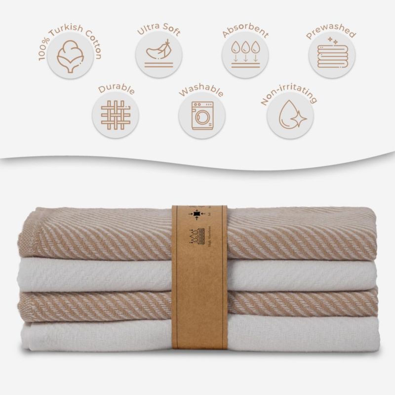 Paquete de 4 toallas Ossano 51 cm Beige y Crudo para cocina