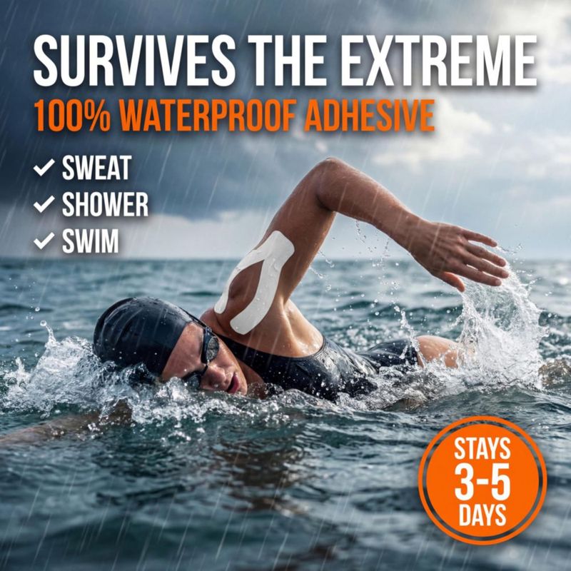Cinta de Kinesiología WINIOM 25 cm × 30 m Impermeable sin Látex
