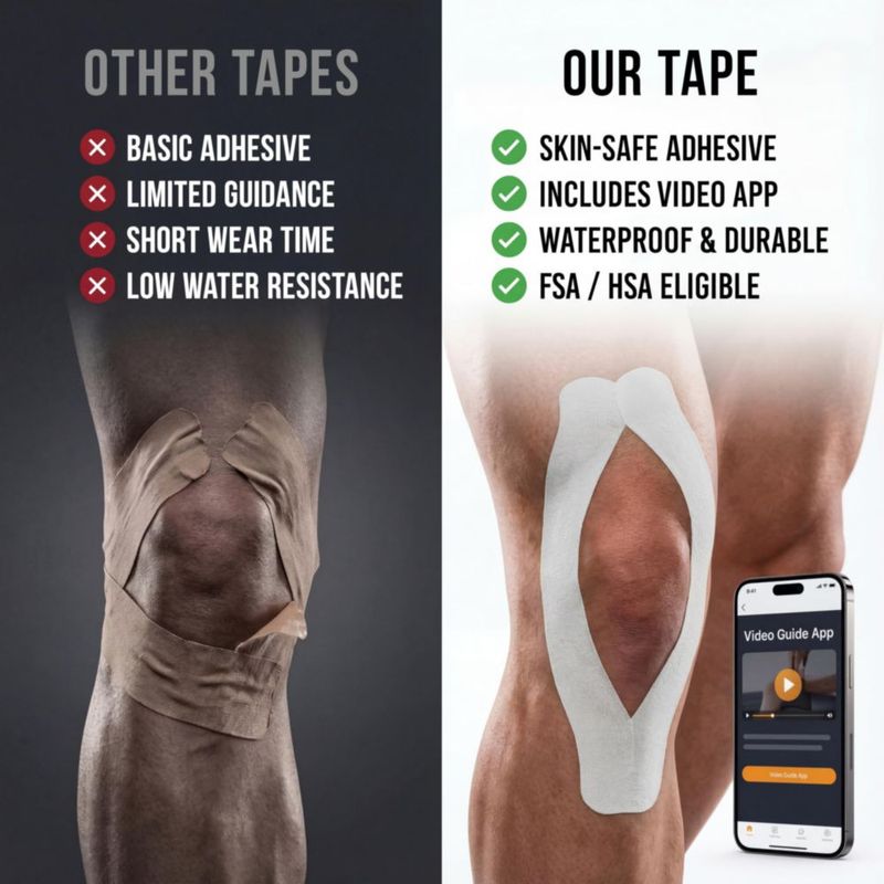 Cinta de Kinesiología WINIOM 25 cm × 30 m Impermeable sin Látex
