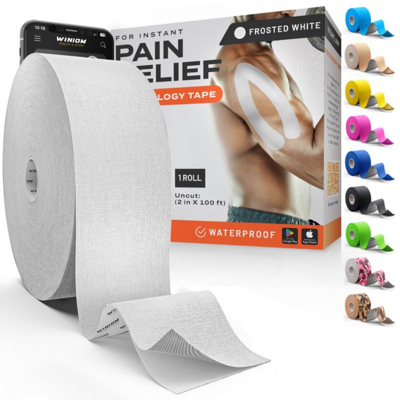 Cinta de Kinesiología WINIOM 25 cm × 30 m Impermeable sin Látex