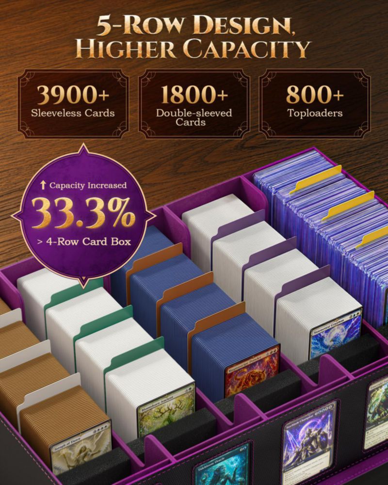 Caja de almacenamiento para cartas MoKo 3900+ negro y morado