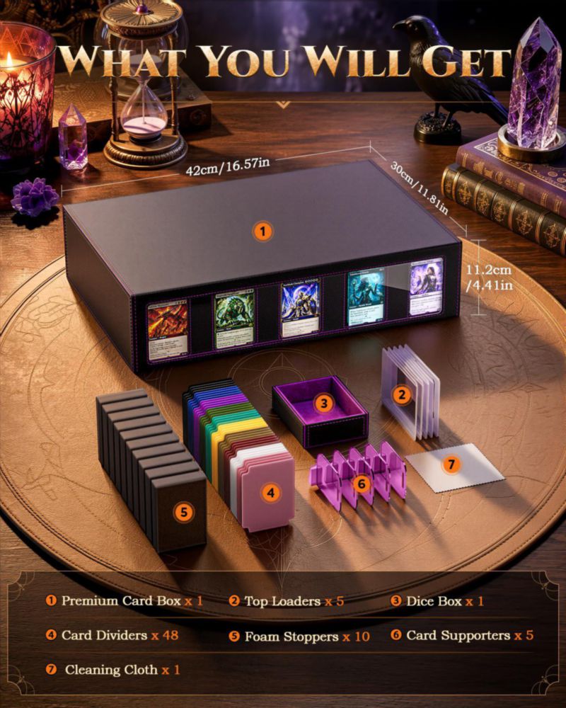 Caja de almacenamiento para cartas MoKo 3900+ negro y morado