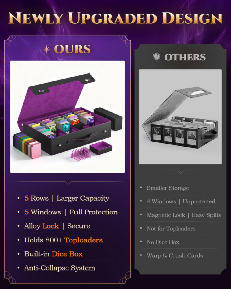 Caja de almacenamiento para cartas MoKo 3900+ negro y morado