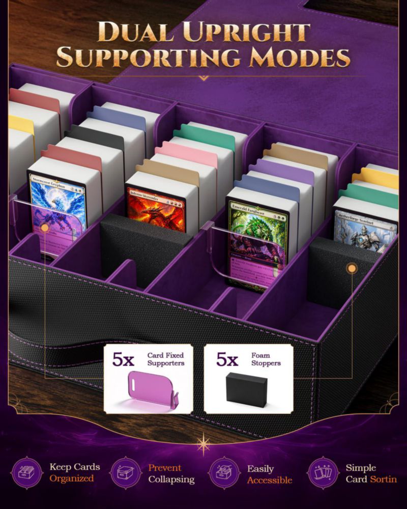 Caja de almacenamiento para cartas MoKo 3900+ negro y morado