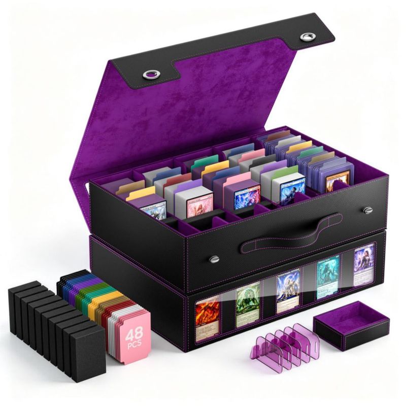 Caja de almacenamiento para cartas MoKo 3900+ negro y morado