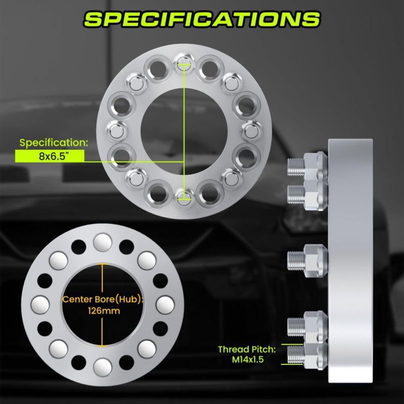 Espaciadores de rueda Customadeonly 6 mm 8x6.5 M14x1.5 2 uds