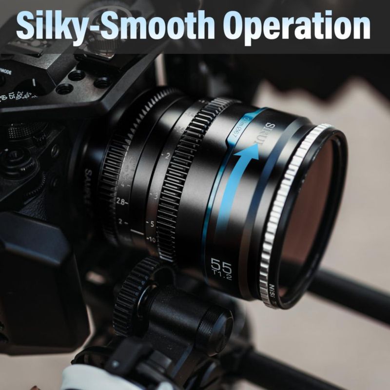 Lente de Cine Sirui 55 mm T1.2 para Montura E compatible con FX30 y ZVE‑10