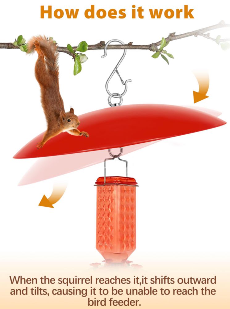 Alimentador para pájaros andergi 30 cm Protector de lluvia 4 piezas (rojo)