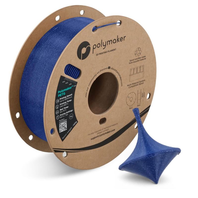 Filamento PETG Polymaker 175 mm 1 kg Galaxy Blue