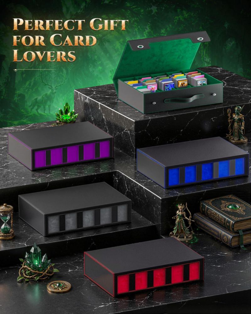 Caja de Almacenamiento para Cartas MoKo 3900+ Capacidad Negro y Verde