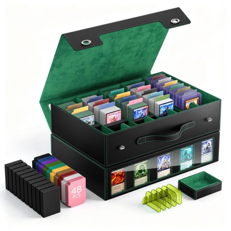 Caja de Almacenamiento para Cartas MoKo 3900+ Capacidad Negro y Verde