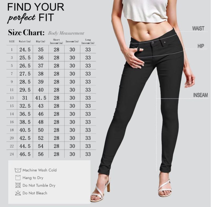 Jeans Skinny Hybrid & Company Negro 13 (corte corto)