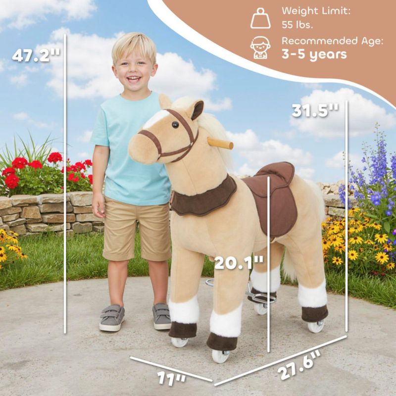 Juguete para montar Qaba 80 cm Marrón para niños de 3‑5 años