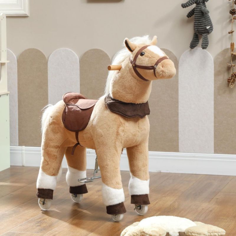 Juguete para montar Qaba 80 cm Marrón para niños de 3‑5 años