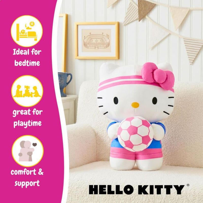 ALMOHADA Franco Hello Kitty 42 cm Peluche con Pelota de Fútbol