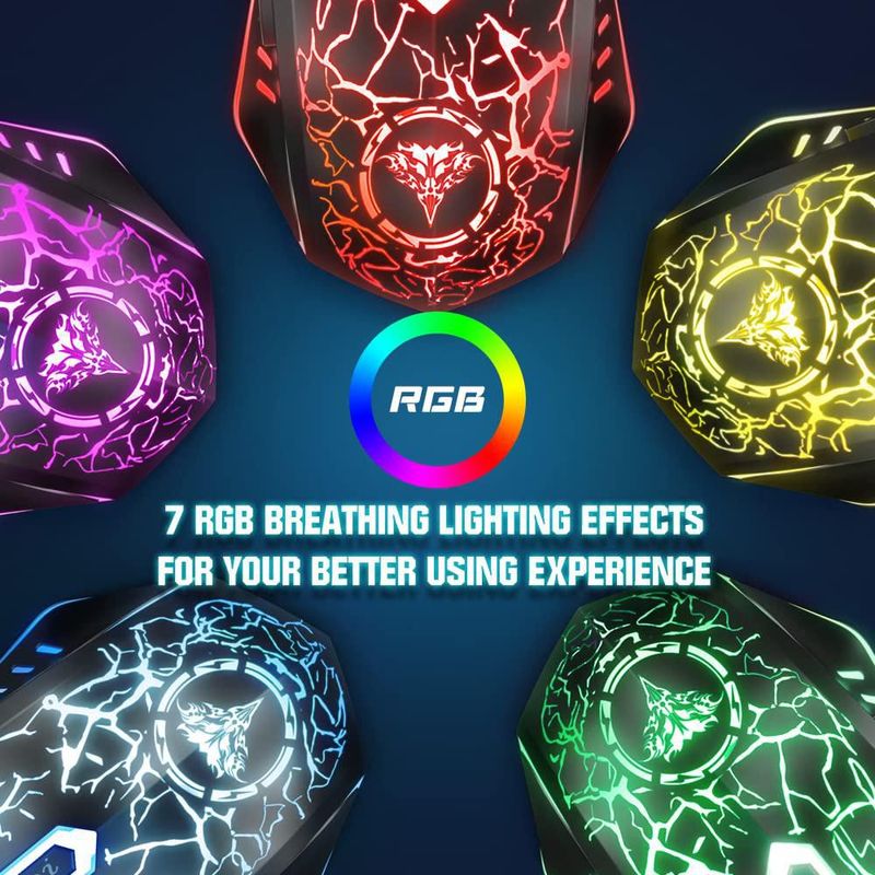 Ratón para juegos BENGOO Ergonómico RGB 3600 DPI con cable - Negro