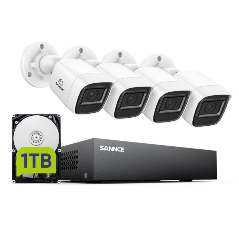 Sistema DVR SANNCE 8CH 1080P 1TB HDD 4x2.0MP IP66