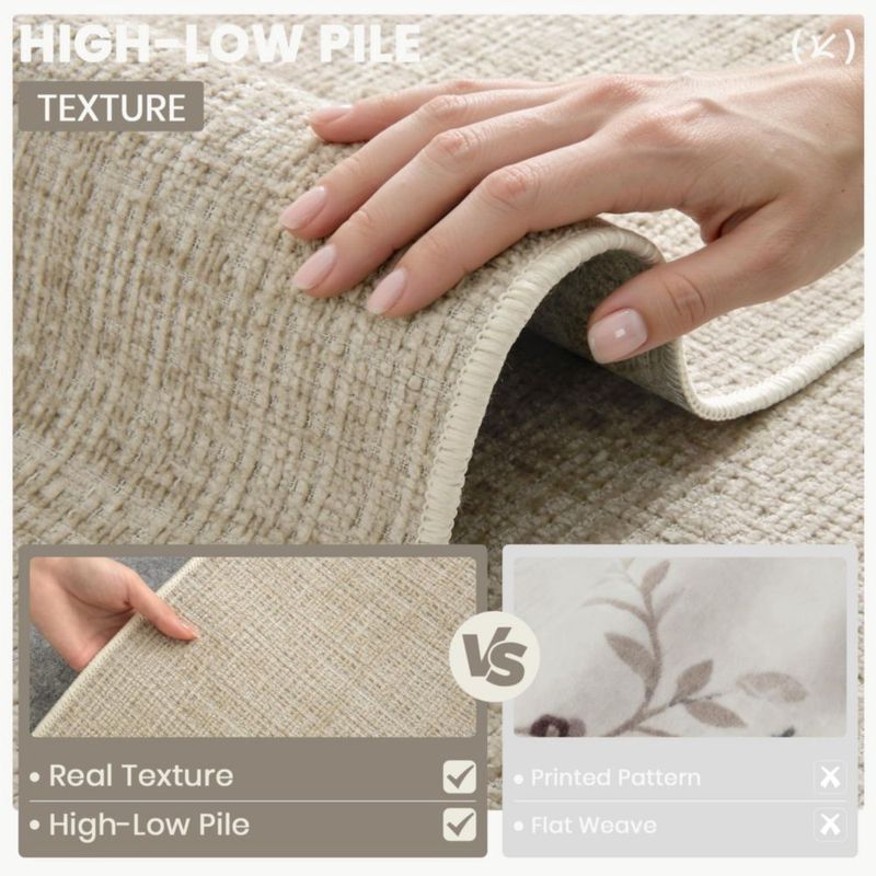 Alfombra Art&Tuft Runner Beige 3 × 366 cm con pelo alto‑bajo antideslizante
