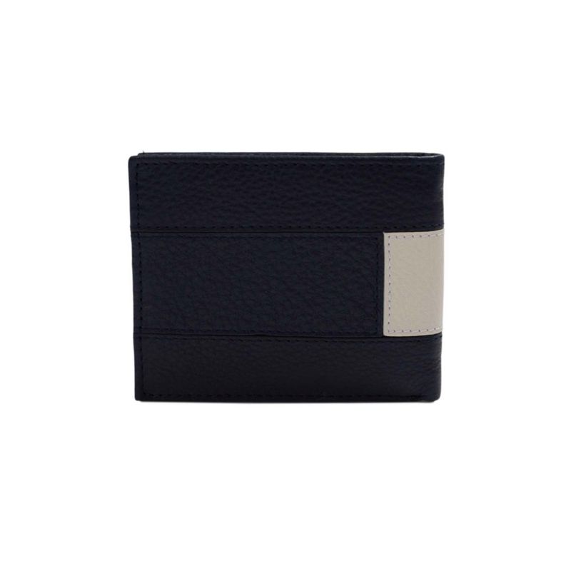 Cartera Tommy Hilfiger de piel delgada con doble pliegue azul/blanco/rojo