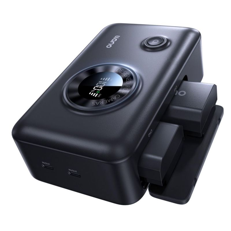 Cargador de baterías llano NP-FZ100 12400 mAh USB‑C con pantalla digital