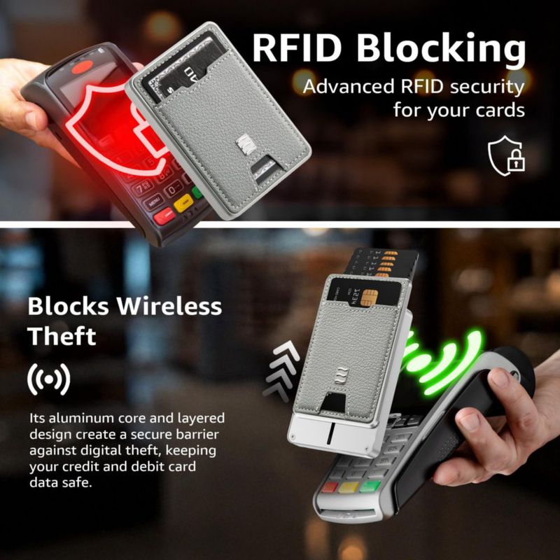 Billetera VENICE MIAMI RFID de Cuero Vegano Gris
