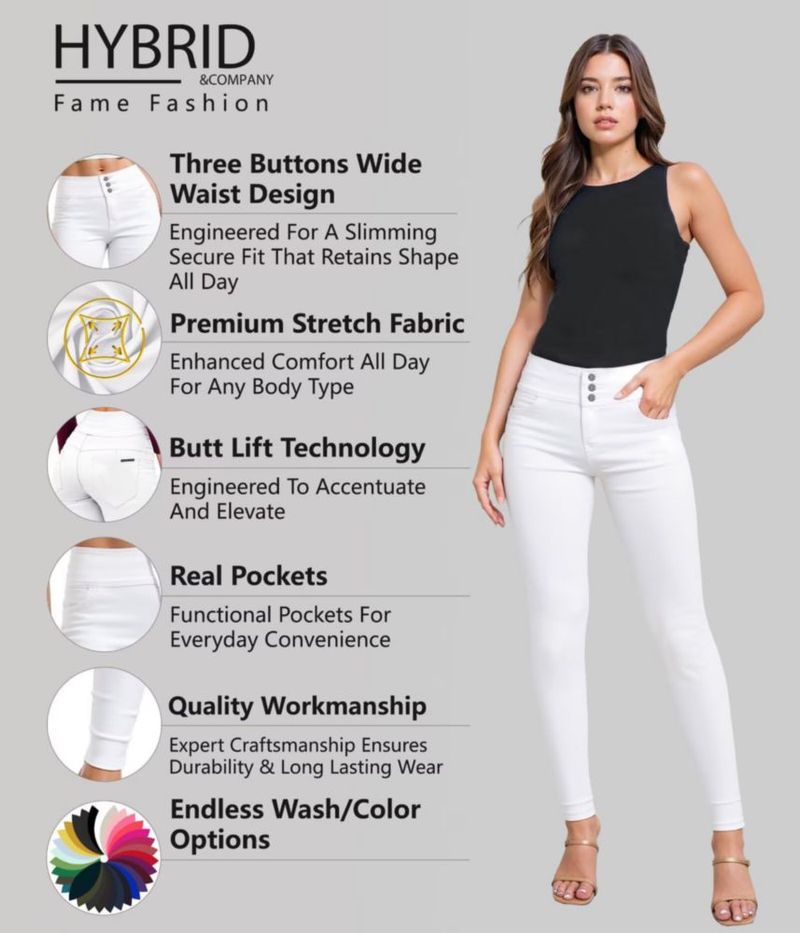 PANTALONES Hybrid & Company P45075SKX Blanco 20