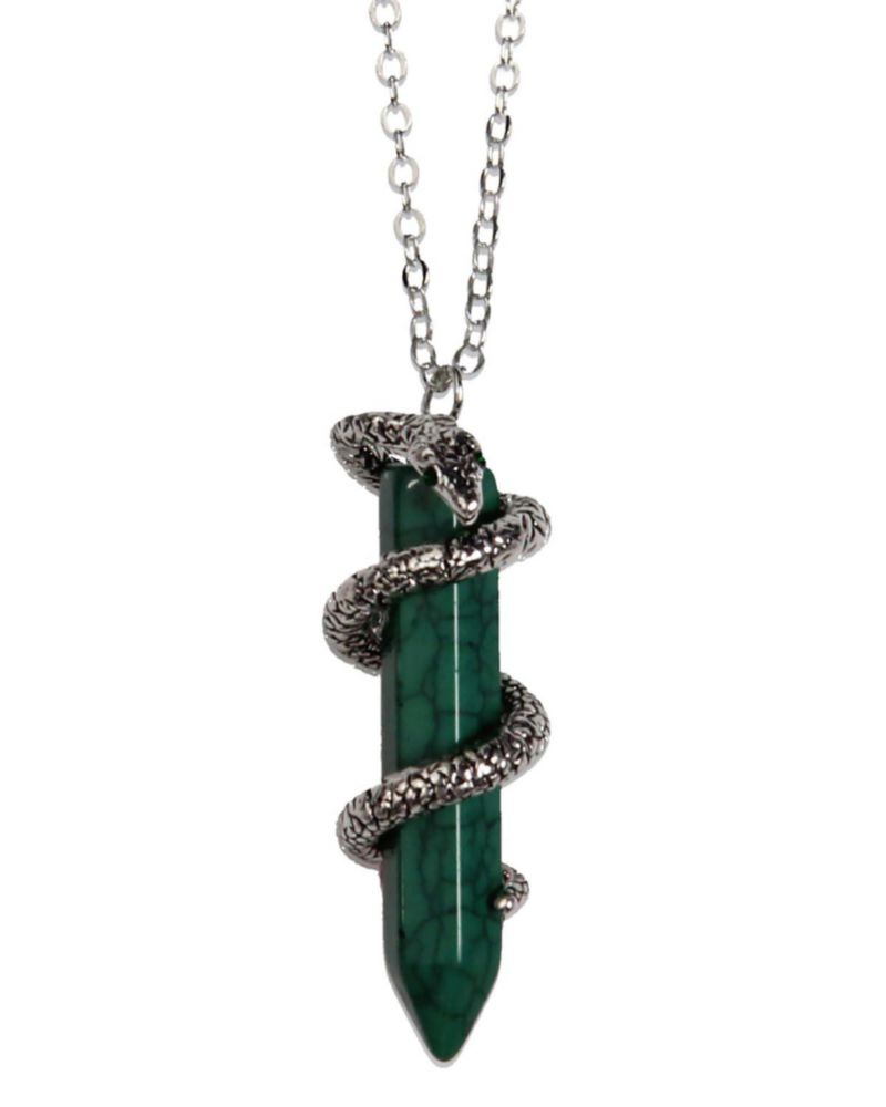 Collar Harry Potter Slytherin con serpiente y gema
