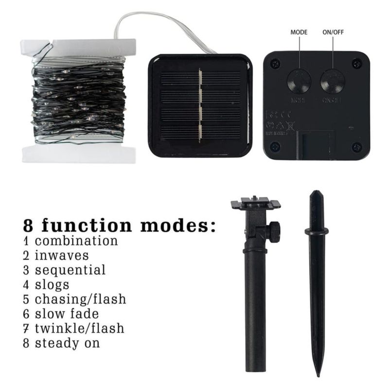 Luces de cadena Dazzle Bright 24 m 240 LED solares 8 modos