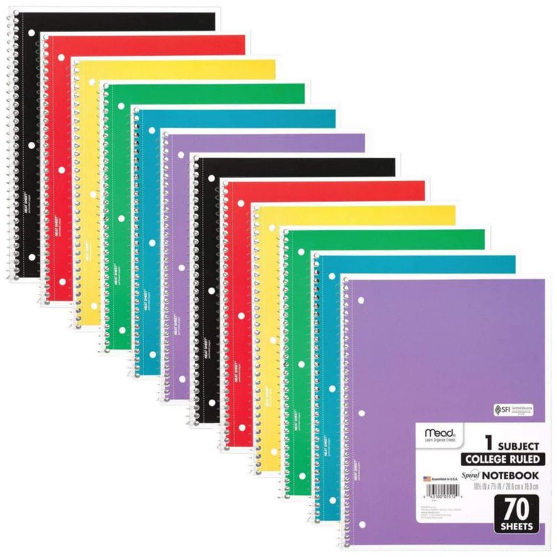 Cuadernos Mead paquete de 12 renglones universitarios 21 × 26 cm