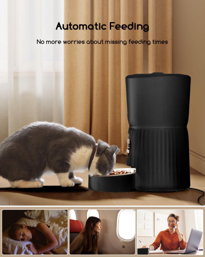 Alimentador automático Faroro 4L control de porciones - negro