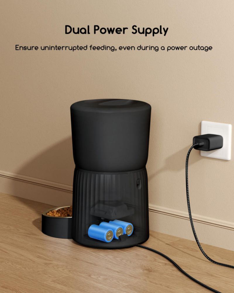 Alimentador automático Faroro 4L control de porciones - negro