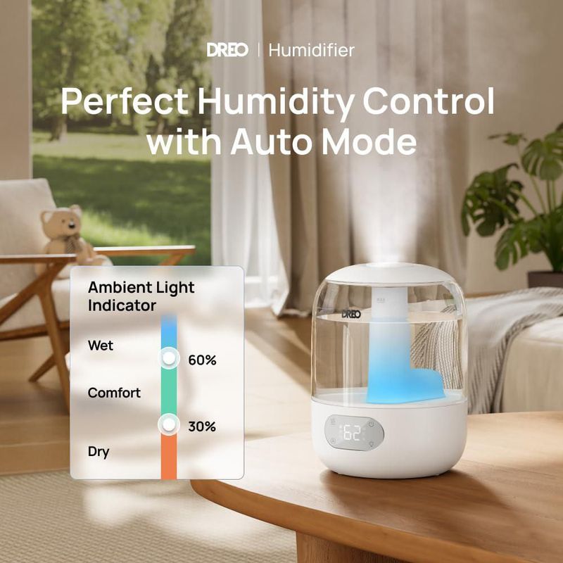Humidificador Dreo 3L Rellenado Superior 30H de Funcionamiento Silencioso 26dB para Dormitorio