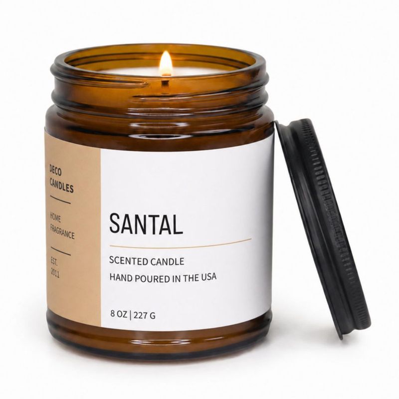 Vela DECOCANDLES 227 g Santal de Soja Vertida a Mano