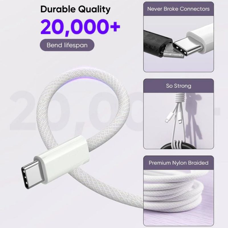 Cargador Dazana 20W USB‑C pack de 2 cables de 18 m