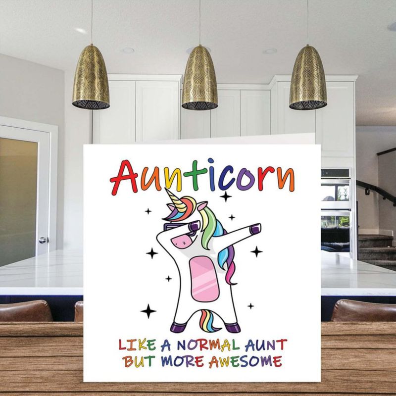 Tarjeta de felicitación Stuff4 Aunticorn (interior en blanco)