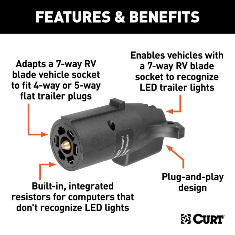 Adaptador CURT 7 vías LED para remolque