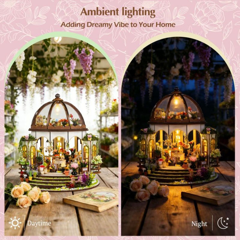Kit de Casa en Miniatura Soothee 22 × 24 × 25 cm con Luz LED